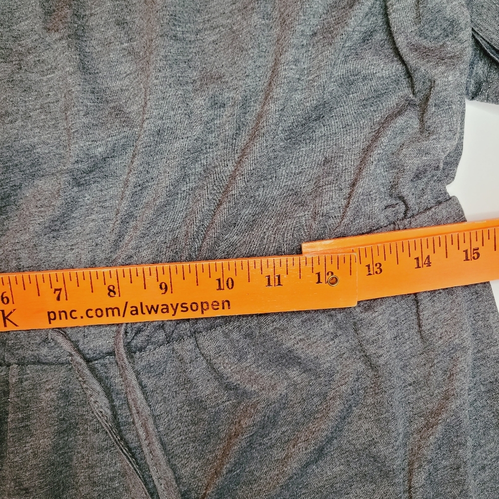 Joe Boxer Lounge Jumpsuit Women's Medium Gray Jogger Style Short Sleeve Casual - Picture 7 of 12
